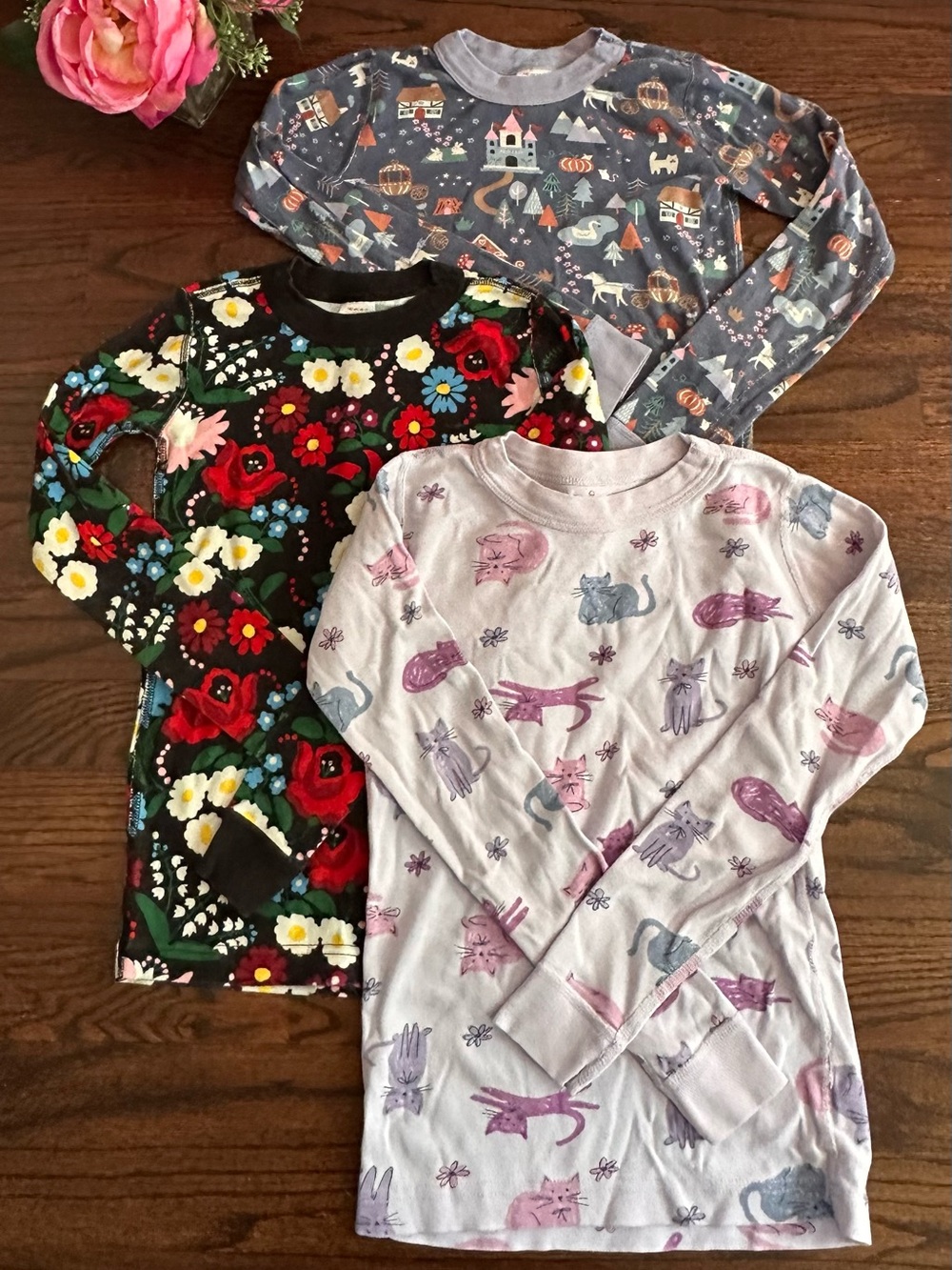 Bundle of Hanna Andersson pajama tops, size 140/10US